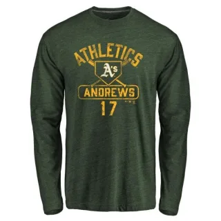 Men's Oakland Athletics Mike Andrews Green Base Runner Long Sleeve T-Shirt