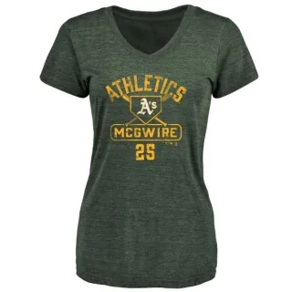 Women's Oakland Athletics Mark McGwire Green Base Runner T-Shirt