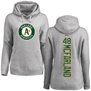 Women's Oakland Athletics T.J. McFarland Ash Backer Pullover Hoodie