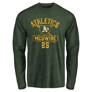 Youth Oakland Athletics Mark McGwire Green Base Runner Long Sleeve T-Shirt