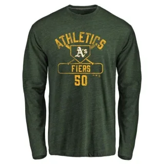 Youth Oakland Athletics Mike Fiers Green Base Runner Long Sleeve T-Shirt